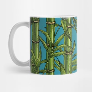 Bamboo forest on blue Mug